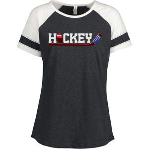 Hockey Ice Hockey Stick Gift Enza Ladies Jersey Colorblock Tee