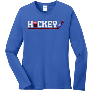 Hockey Ice Hockey Stick Gift Ladies Long Sleeve Shirt