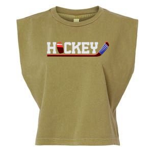 Hockey Ice Hockey Stick Gift Garment-Dyed Women's Muscle Tee