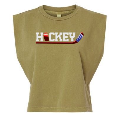 Hockey Ice Hockey Stick Gift Garment-Dyed Women's Muscle Tee