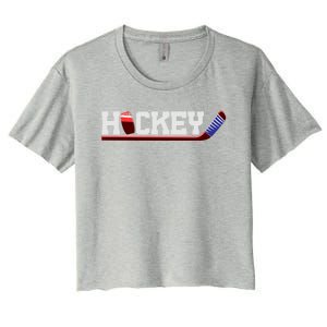 Hockey Ice Hockey Stick Gift Women's Crop Top Tee