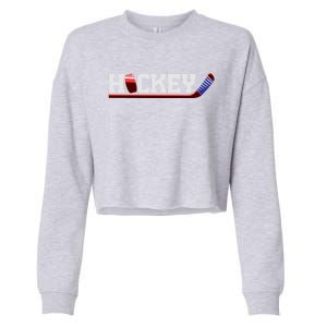 Hockey Ice Hockey Stick Gift Cropped Pullover Crew