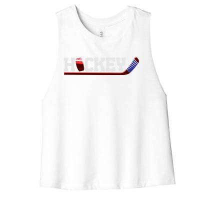 Hockey Ice Hockey Stick Gift Women's Racerback Cropped Tank