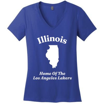 Hole Illinois Home Of The Los Angeles Laker Women's V-Neck T-Shirt