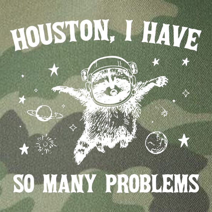Houston I Have So Many Problems Raccoon In Space Retro 90s Graphic Legacy Tie Dye Trucker Hat