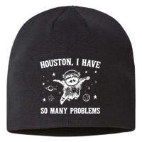Houston I Have So Many Problems Raccoon In Space Retro 90s Graphic Sustainable Beanie