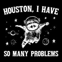Houston I Have So Many Problems Raccoon In Space Retro 90s Graphic 16 in Basic Backpack