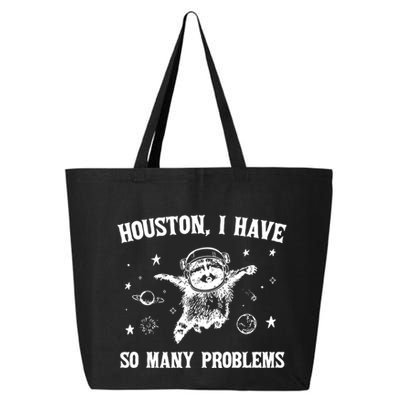 Houston I Have So Many Problems Raccoon In Space Retro 90s Graphic 25L Jumbo Tote