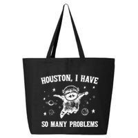 Houston I Have So Many Problems Raccoon In Space Retro 90s Graphic 25L Jumbo Tote