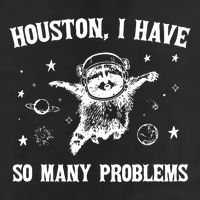 Houston I Have So Many Problems Raccoon In Space Retro 90s Graphic 25L Jumbo Tote