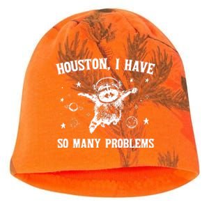 Houston I Have So Many Problems Raccoon In Space Retro 90s Graphic Kati - Camo Knit Beanie