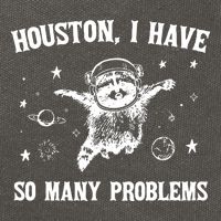 Houston I Have So Many Problems Raccoon In Space Retro 90s Graphic Cotton Canvas Backpack