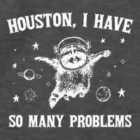 Houston I Have So Many Problems Raccoon In Space Retro 90s Graphic Vector Backpack