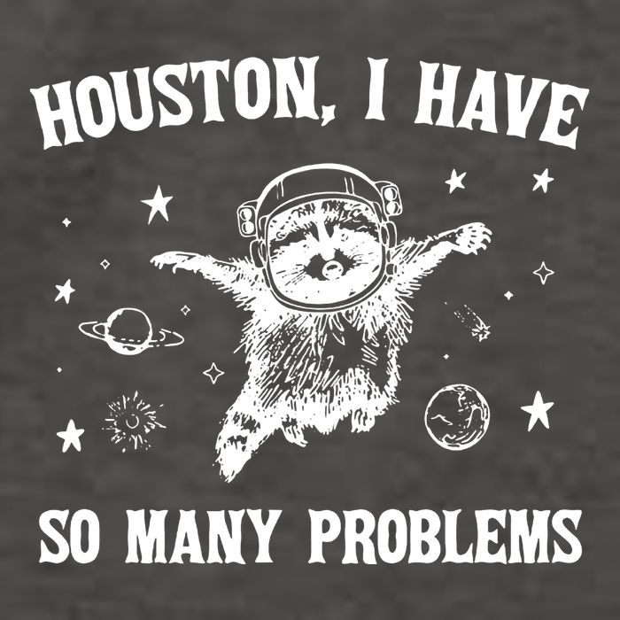 Houston I Have So Many Problems Raccoon In Space Retro 90s Graphic Vector Backpack
