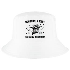 Houston I Have So Many Problems Raccoon In Space Retro 90s Graphic Cool Comfort Performance Bucket Hat