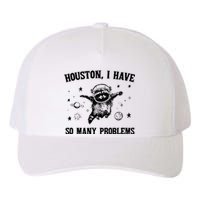 Houston I Have So Many Problems Raccoon In Space Retro 90s Graphic Yupoong Adult 5-Panel Trucker Hat