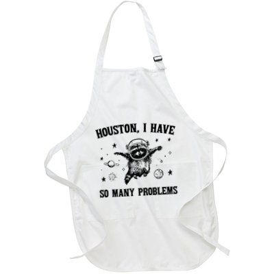 Houston I Have So Many Problems Raccoon In Space Retro 90s Graphic Apron