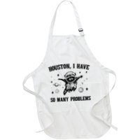 Houston I Have So Many Problems Raccoon In Space Retro 90s Graphic Apron