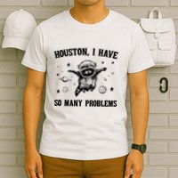 Houston I Have So Many Problems Raccoon In Space Retro 90s Graphic T-Shirt