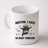 Houston I Have So Many Problems Raccoon In Space Retro 90s Graphic Mug