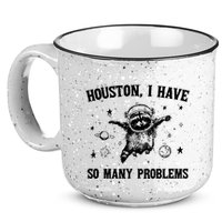 Houston I Have So Many Problems Raccoon In Space Retro 90s Graphic 15oz Campfire Ceramic Mug