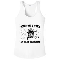 Houston I Have So Many Problems Raccoon In Space Retro 90s Graphic Ladies PosiCharge Competitor Racerback Tank