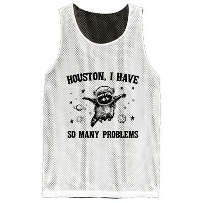 Houston I Have So Many Problems Raccoon In Space Retro 90s Graphic Mesh Reversible Basketball Jersey Tank
