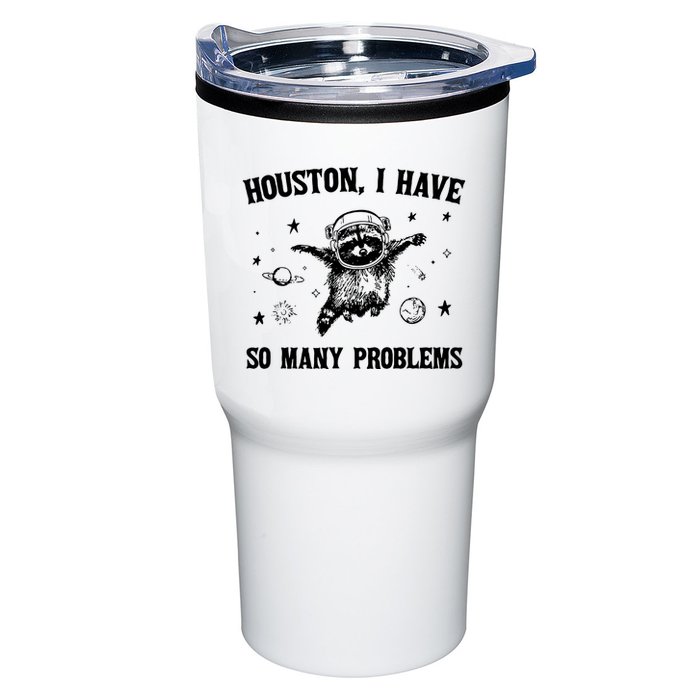 Houston I Have So Many Problems Raccoon In Space Retro 90s Graphic Tumbler