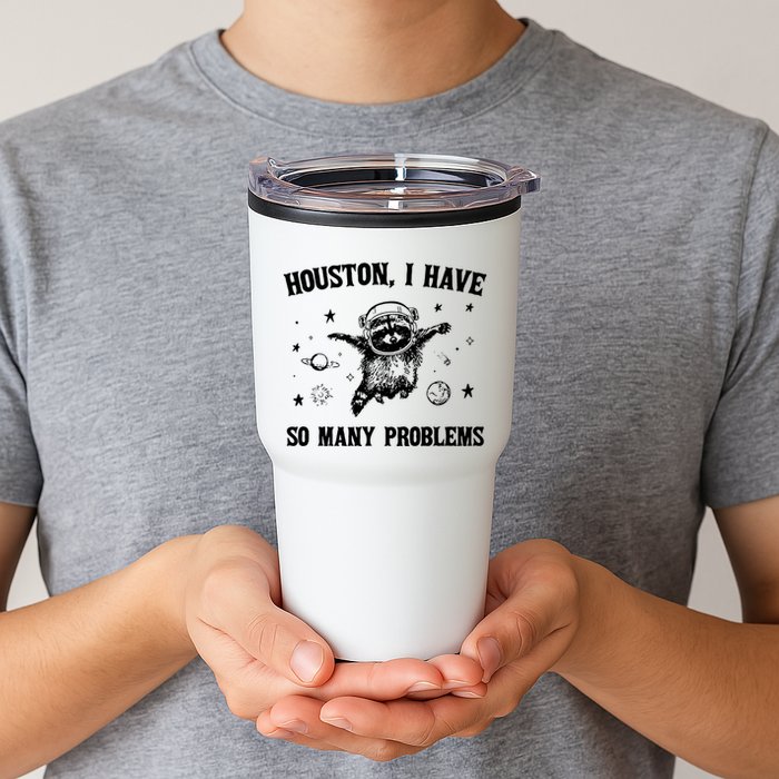 Houston I Have So Many Problems Raccoon In Space Retro 90s Graphic Tumbler