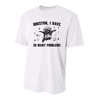 Houston I Have So Many Problems Raccoon In Space Retro 90s Graphic Youth Performance Sprint T-Shirt