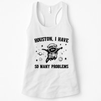 Houston I Have So Many Problems Raccoon In Space Retro 90s Graphic Womens Tank Top