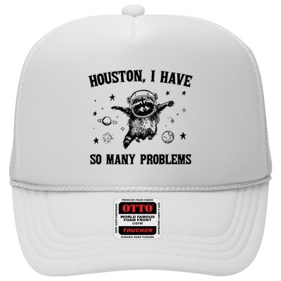 Houston I Have So Many Problems Raccoon In Space Retro 90s Graphic Trucker Hat