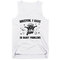 Houston I Have So Many Problems Raccoon In Space Retro 90s Graphic Tank Top