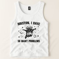 Houston I Have So Many Problems Raccoon In Space Retro 90s Graphic Tank Top