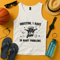 Houston I Have So Many Problems Raccoon In Space Retro 90s Graphic Tank Top