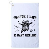 Houston I Have So Many Problems Raccoon In Space Retro 90s Graphic Golf Towel