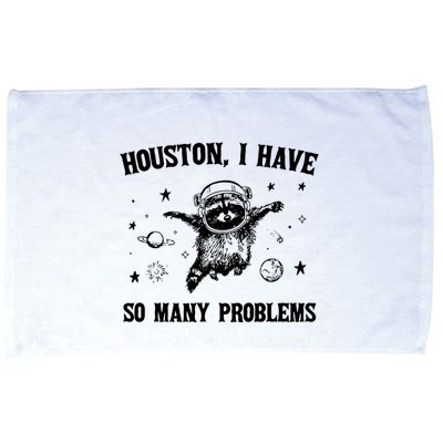 Houston I Have So Many Problems Raccoon In Space Retro 90s Graphic Microfiber Hand Towel