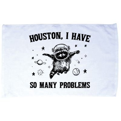 Houston I Have So Many Problems Raccoon In Space Retro 90s Graphic Microfiber Hand Towel