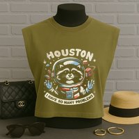 Houston I Have So Many Problems Garment-Dyed Women's Muscle Tee