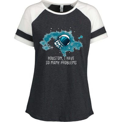 Houston I Have So Many Problems Enza Ladies Jersey Colorblock Tee