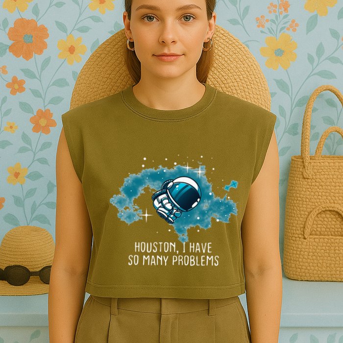 Houston I Have So Many Problems Garment-Dyed Women's Muscle Tee