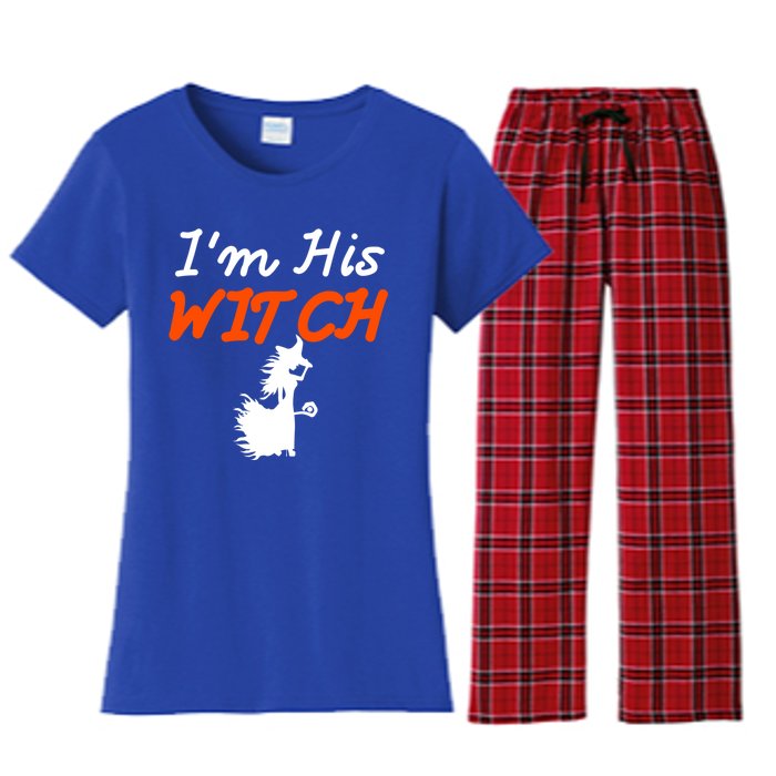 Halloween Im His Witch Im Her Boo Matching Couples Costume Meaningful Gift Women's Flannel Pajama Set