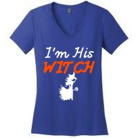 Halloween Im His Witch Im Her Boo Matching Couples Costume Meaningful Gift Women's V-Neck T-Shirt