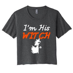 Halloween Im His Witch Im Her Boo Matching Couples Costume Meaningful Gift Women's Crop Top Tee