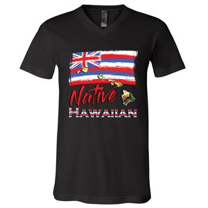 Hawaiian Islands Hawaii Flag Native Hawaiian V-Neck T-Shirt