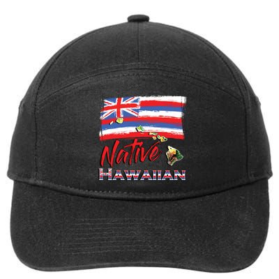 Hawaiian Islands Hawaii Flag Native Hawaiian 7-Panel Snapback Hat