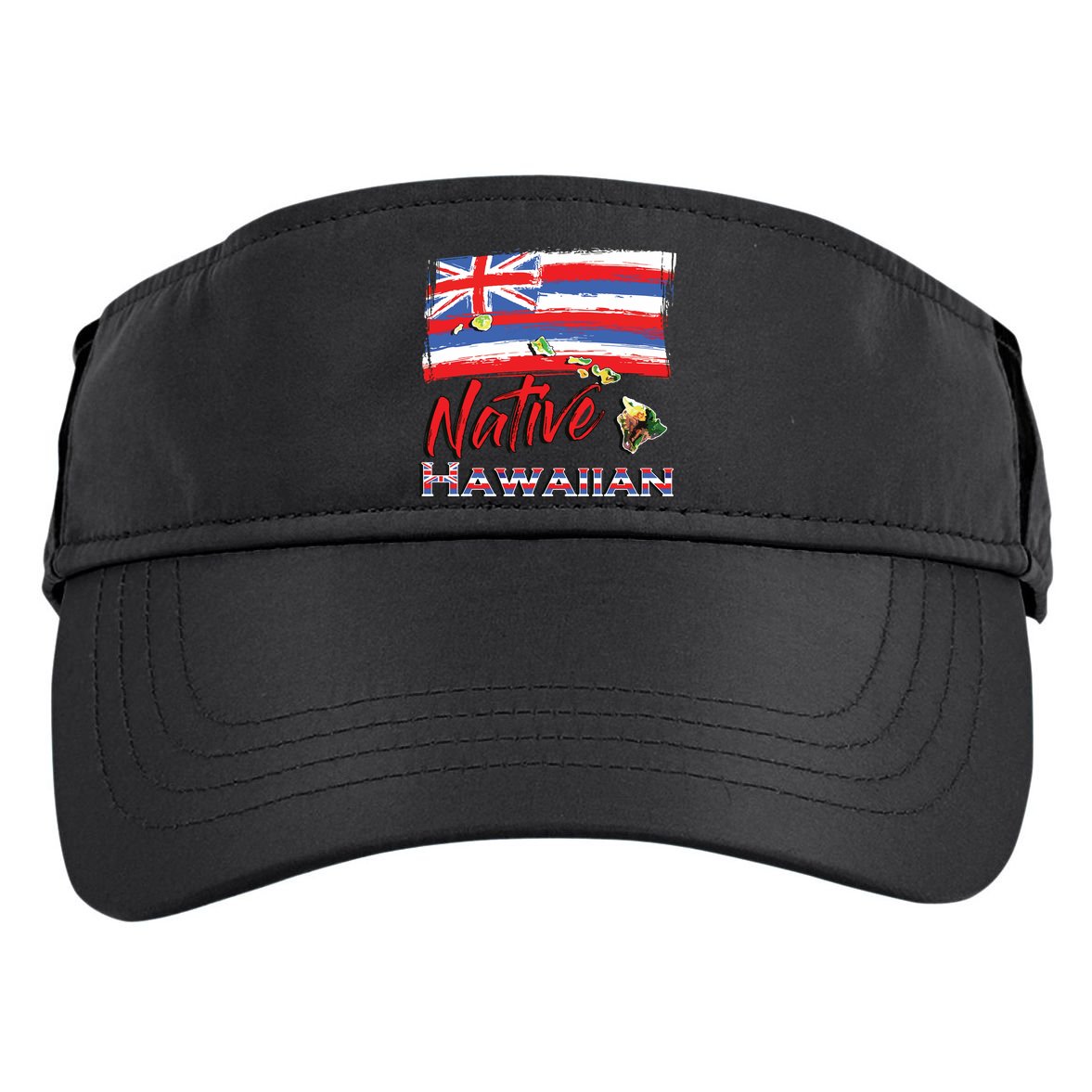 Hawaiian Islands Hawaii Flag Native Hawaiian Adult Drive Performance Visor