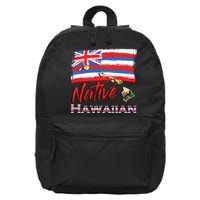 Hawaiian Islands Hawaii Flag Native Hawaiian 16 in Basic Backpack