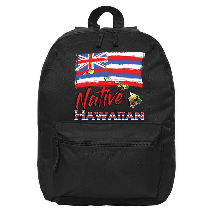 Hawaiian Islands Hawaii Flag Native Hawaiian 16 in Basic Backpack
