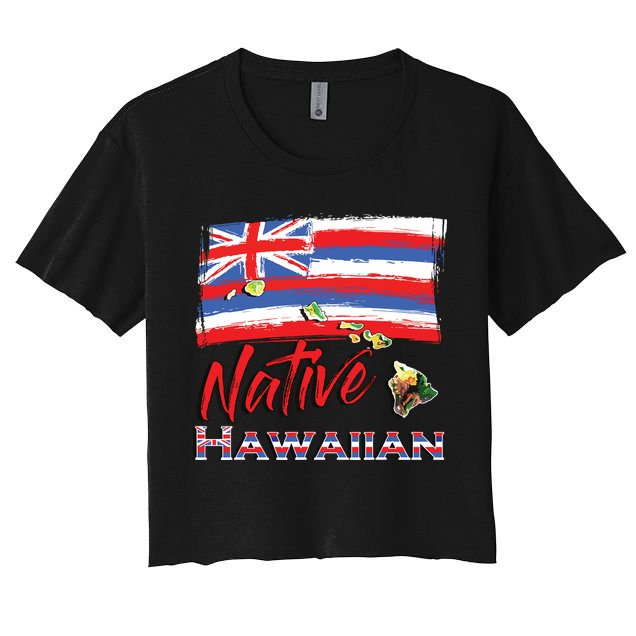 Hawaiian Islands Hawaii Flag Native Hawaiian Crop Top